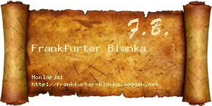 Frankfurter Blanka névjegykártya