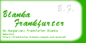 blanka frankfurter business card
